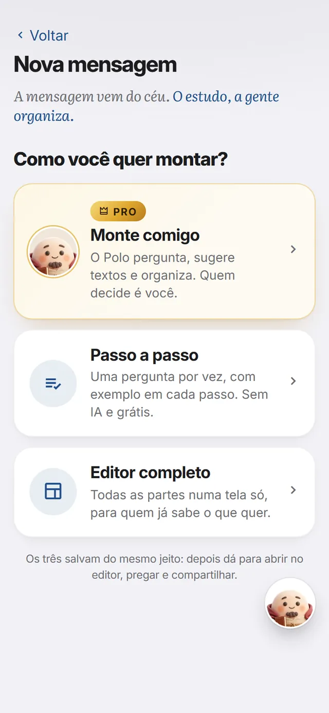 Tela do app: Preparar