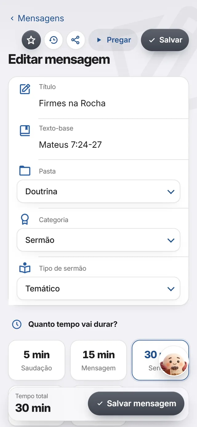 Tela do app: Editor